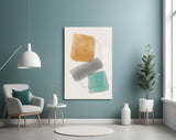Abstract Shapes Glass Wall Art.