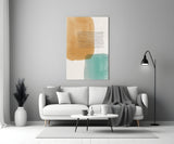 Abstract Shapes Glass Wall Art.
