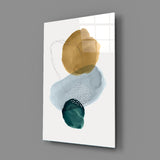 Abstract Shapes Glass Wall Art.