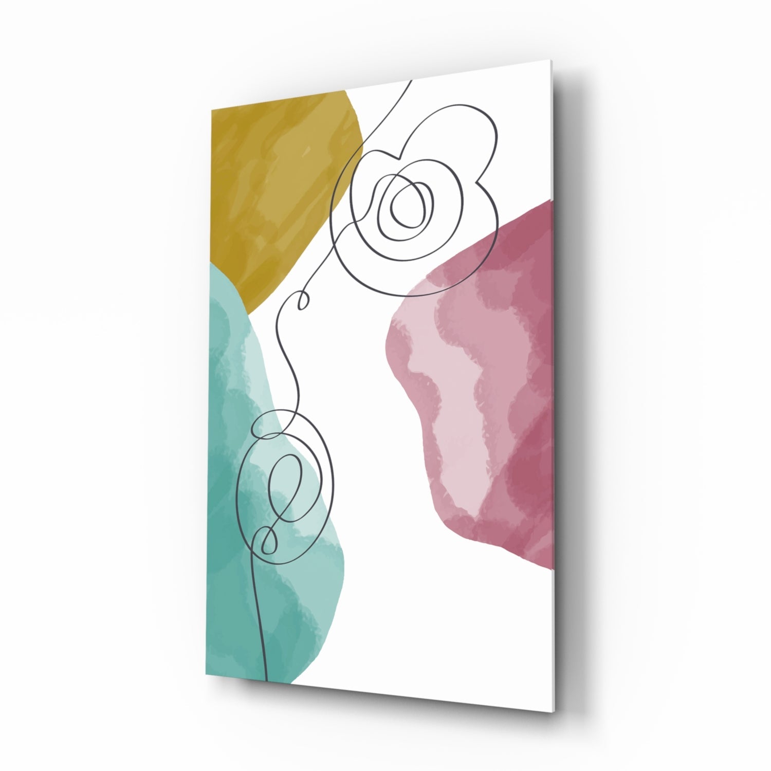 Abstract Shapes Glass Wall Art.