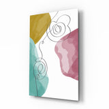 Abstract Shapes Glass Wall Art.