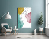 Abstract Shapes Glass Wall Art.