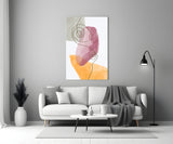 Abstract Shapes Glass Wall Art.