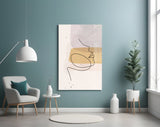 Abstract Shapes Glass Wall Art.