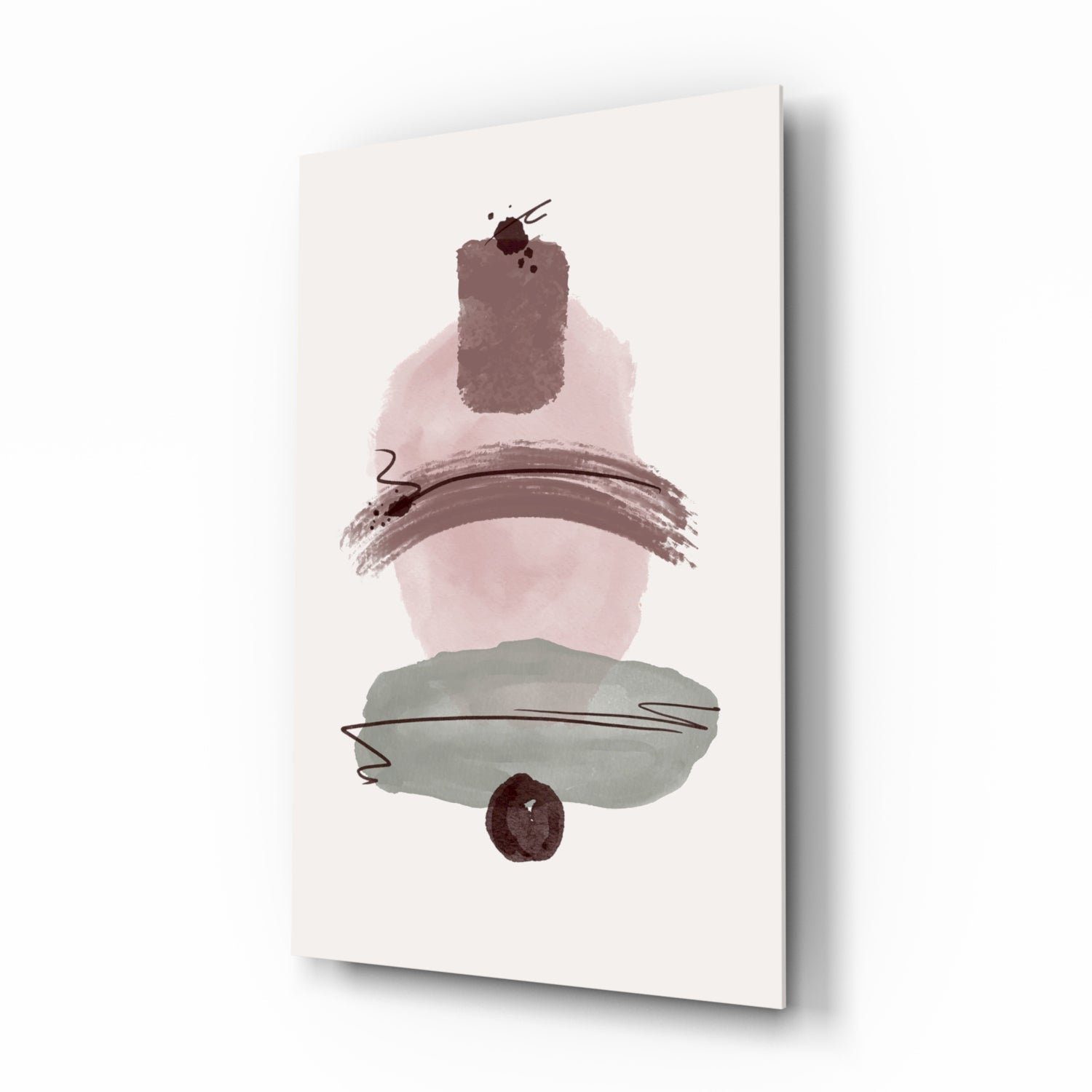 Abstract Shapes Glass Wall Art.
