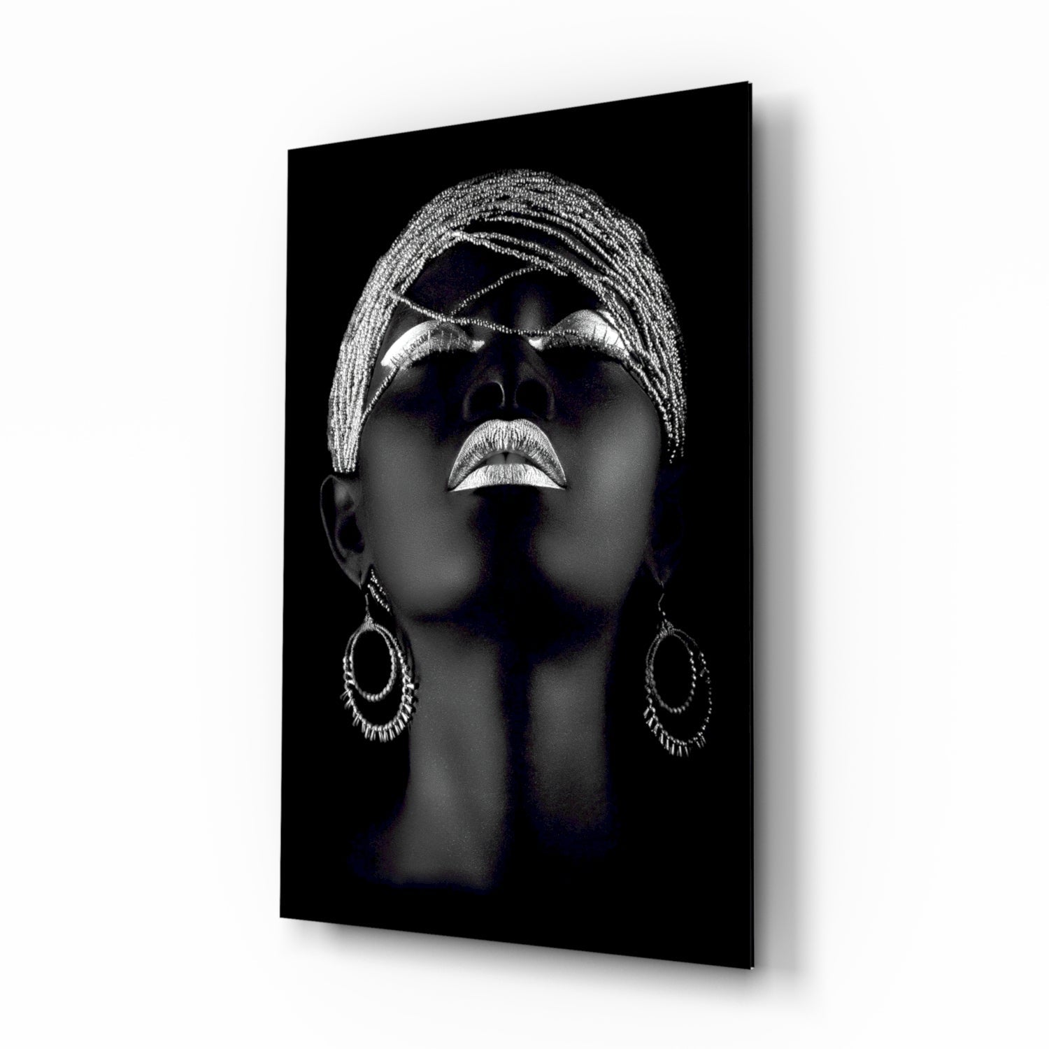 Silver Woman Glass Wall Art