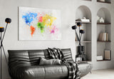 Map of Colors Glass Wall Art.