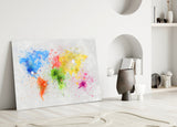 Map of Colors Glass Wall Art.