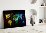 World Map Glass Wall Art.