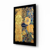 Gold Abstract Glass Wall Art.