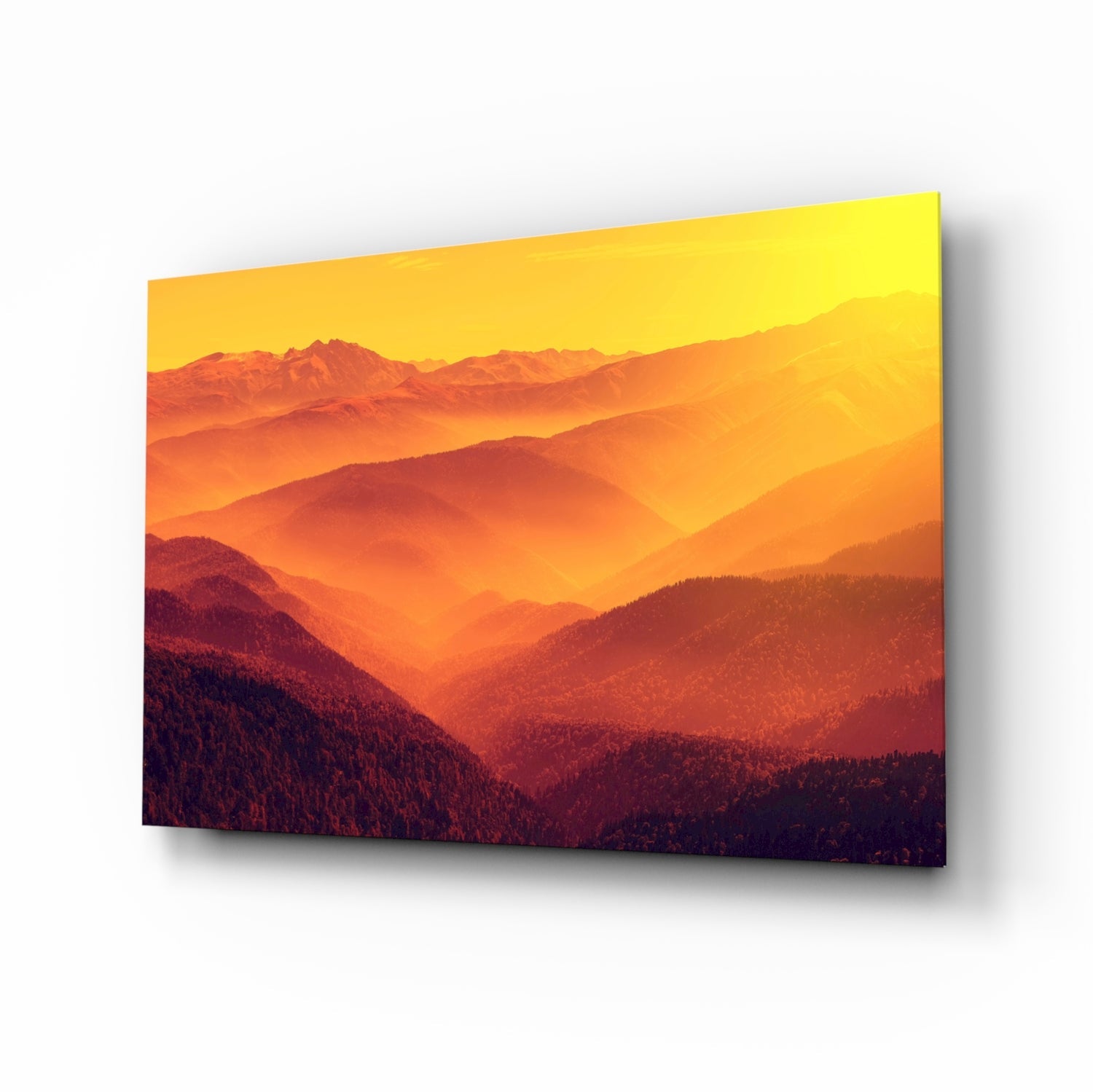 Warm Landscape Glass Wall Art.