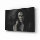 Tattooed Woman Glass Wall Art.