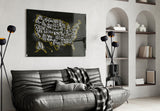 Map of USA Glass Wall Art.