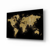 World Map Glass Wall Art