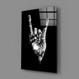 Horns Hands Glass Wall Art.