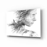 Woman Bird Glass Wall Art.