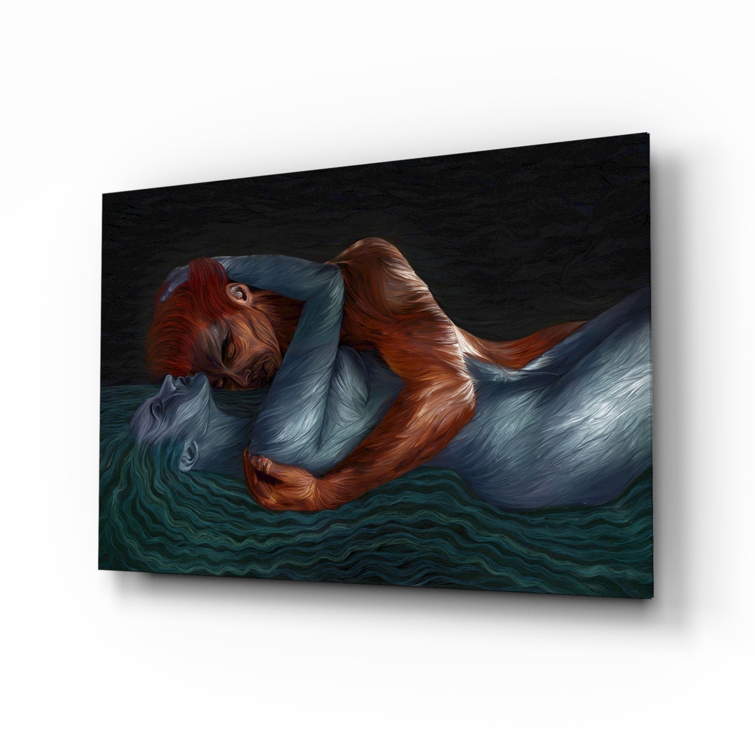 Water And Fire Glass Wall Art
