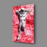 Astronaut and Space Grass Glass Art.