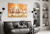 Running Horses Glass Art.