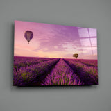 Lavender and Balloon Glass Art.