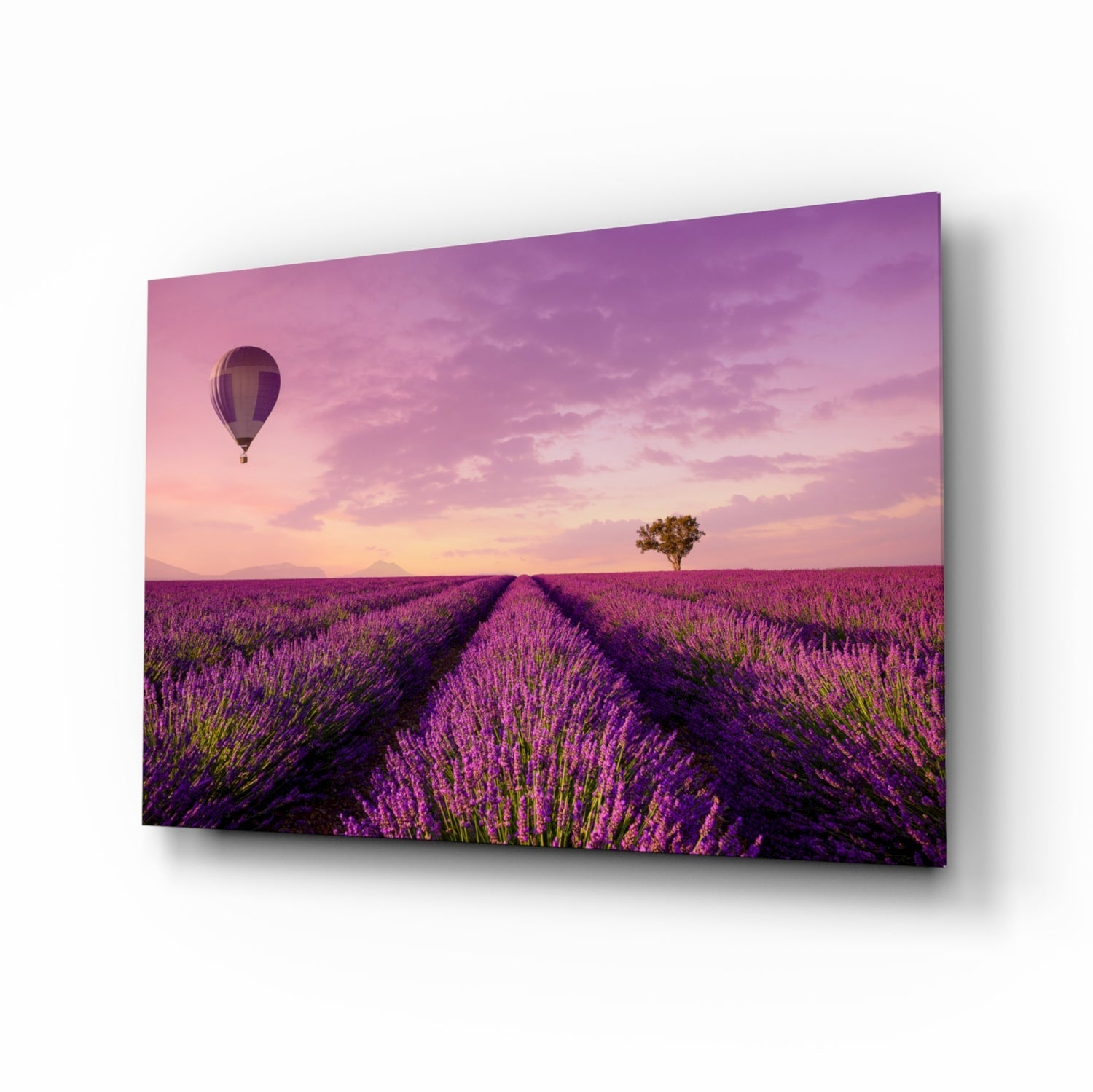 Lavender and Balloon Glass Art.