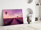 Lavender and Balloon Glass Art.