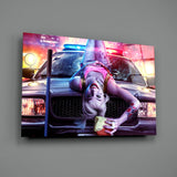 Harley Quinn Glass Art.