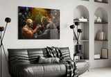 Venom vs Bane Glass Art.