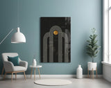 The Dot and Lines Glass Wall Art.