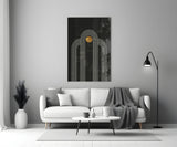 The Dot and Lines Glass Wall Art.