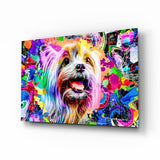 Happy Puppy Glass Wall Art.