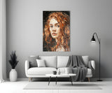 Woman  Glass Wall Art.