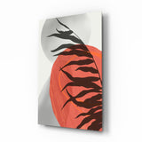 Autumn Red Glass Wall Art.