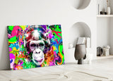 Monkey Face Glass Wall Art.