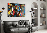 Faces Glass Wall Art.