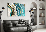 Marble Waves Glass Wall Art.