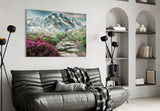Footpath to Mountains Glass Wall Art.
