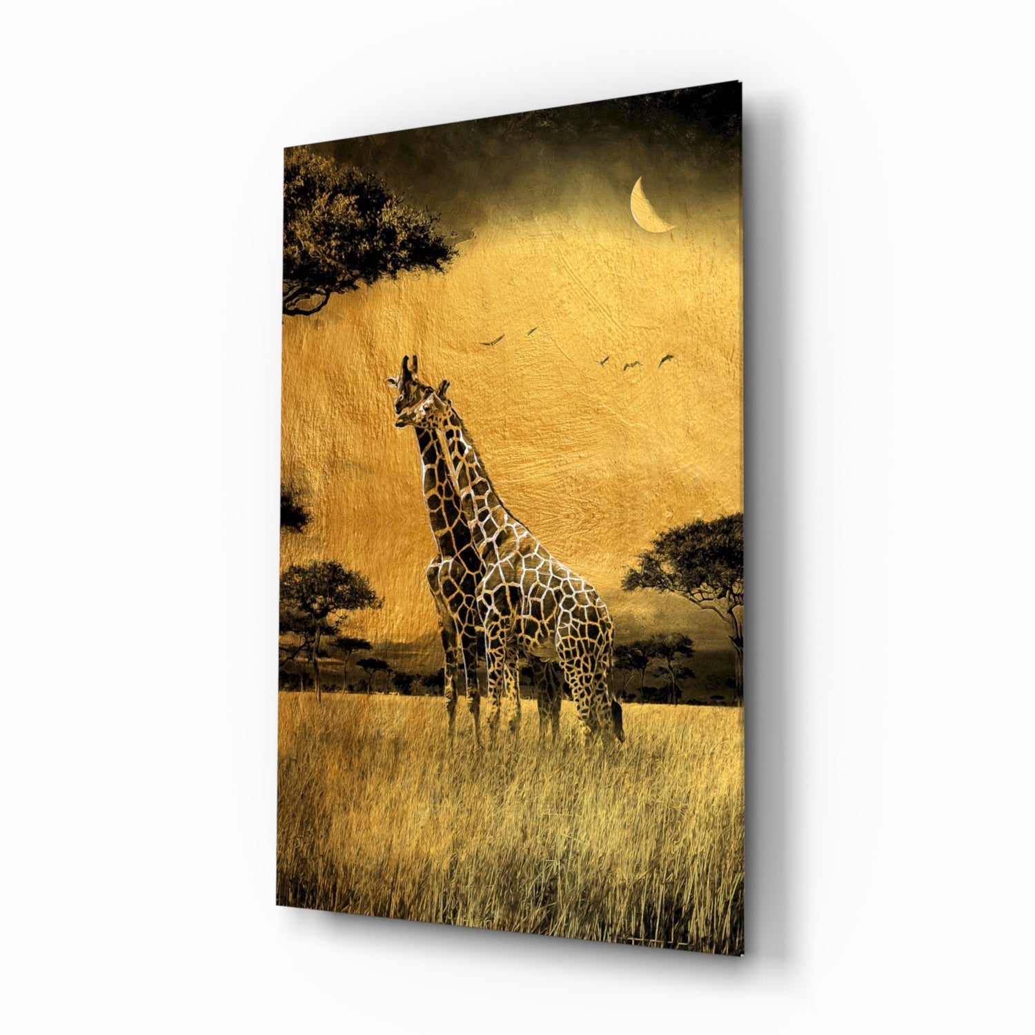 Giraffes Glass Wall Art.