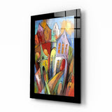 Houses Glass Wall Art.