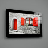 Red Entrance Glass Wall Art.