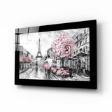 Pink and Paris Glass Wall Art.