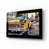 Classical Yellow Car Glass Wall Art.