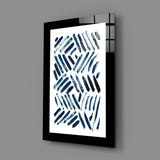 Blue Lines Glass Wall Art.