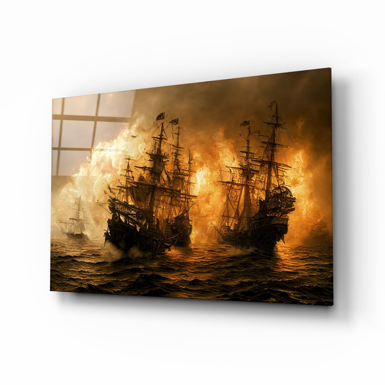 Red Storm Glass Wall Art  || Designer Collection.