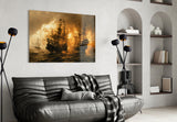Red Storm Glass Wall Art  || Designer Collection.