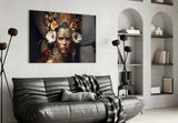 Queen of Flowers Glass Wall Art  || Designer Collection.