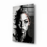 Scribbled Beauty Glass Wall Art  || Designer Collection | Insigne Art Design.