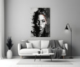 Scribbled Beauty Glass Wall Art  || Designer Collection | Insigne Art Design.