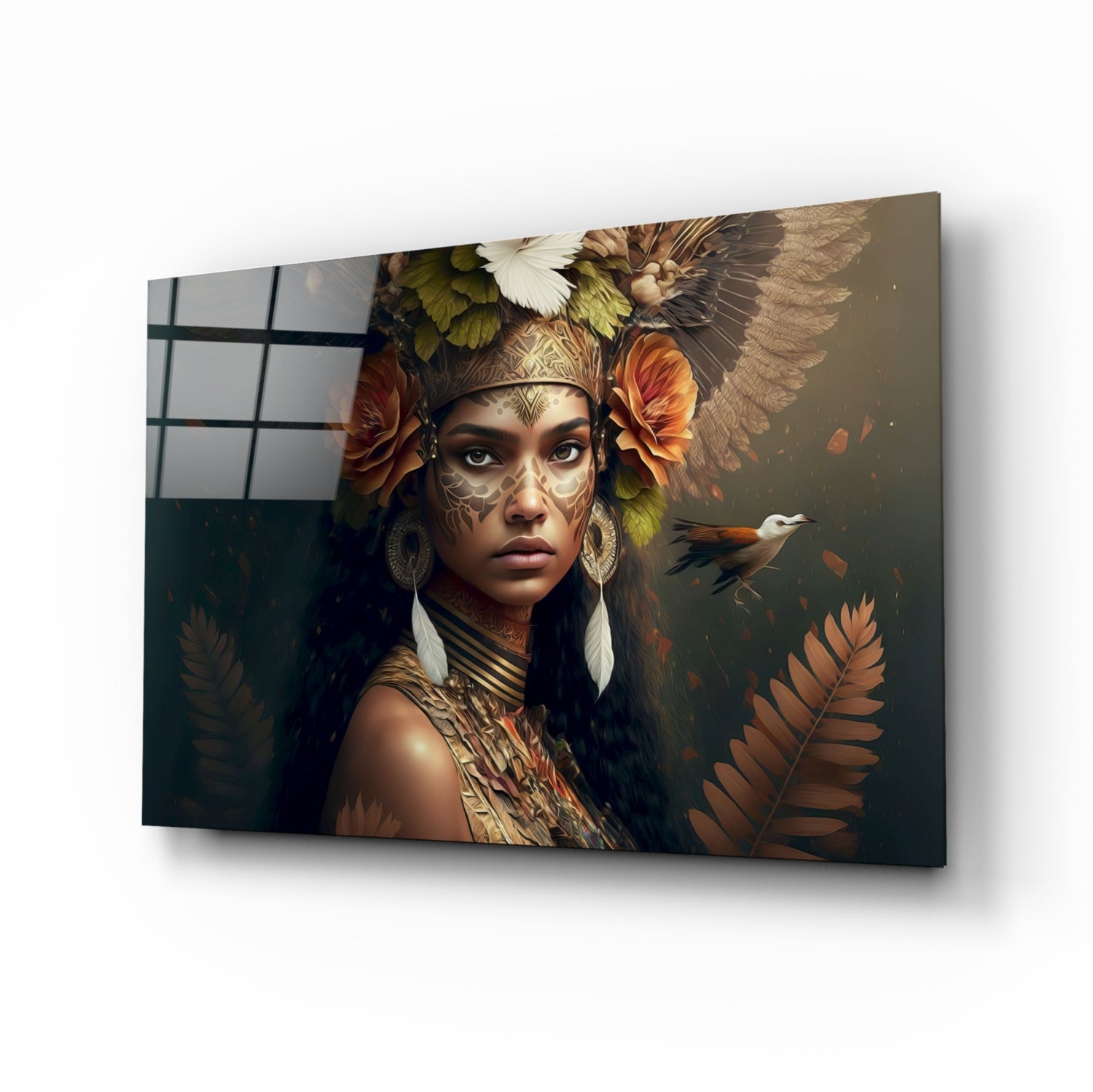Princess of Flowers Glass Wall Art  || Designer Collection | Insigne Art Design.
