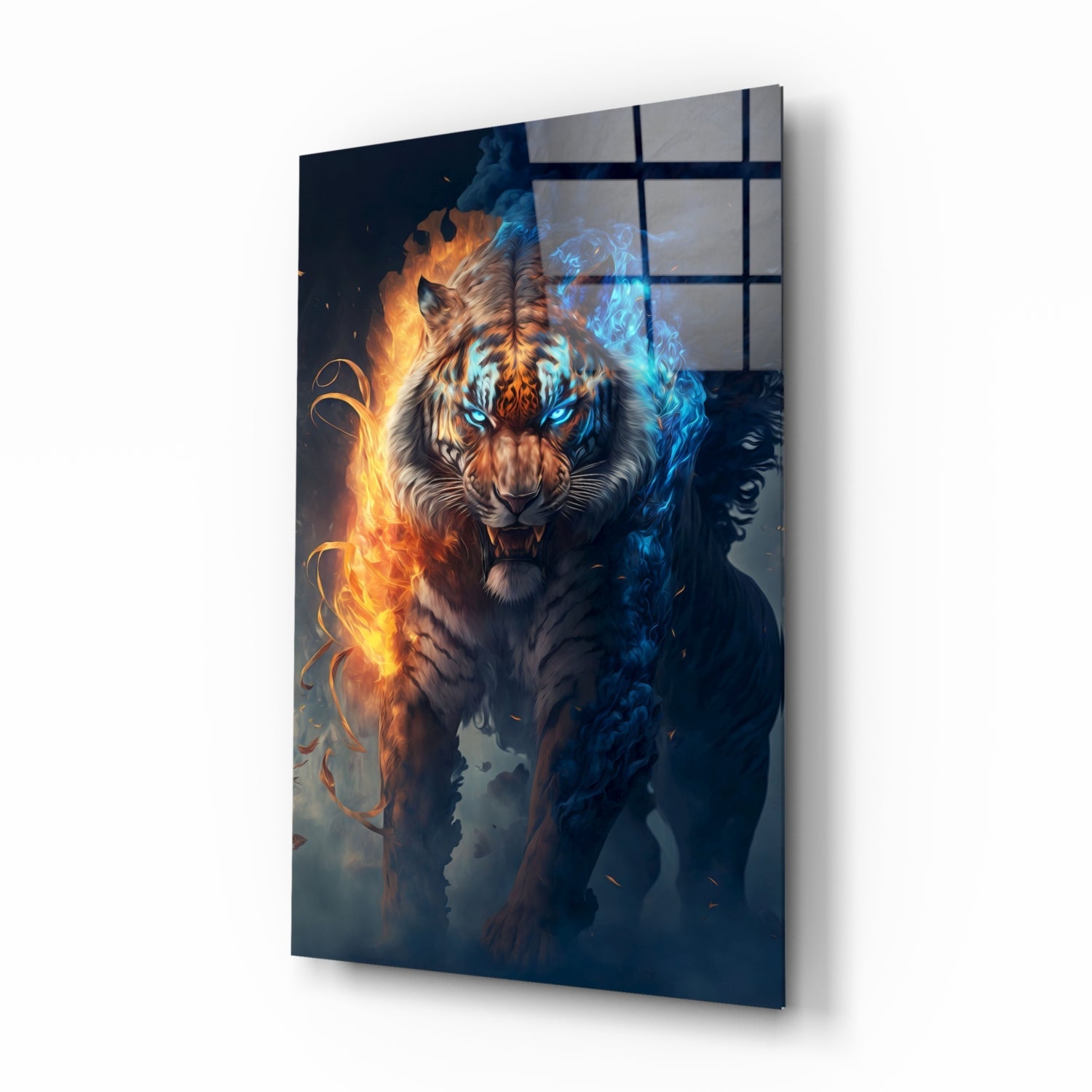 Flaming Nobility Glass Wall Art  || Designer Collection | Insigne Art Design.